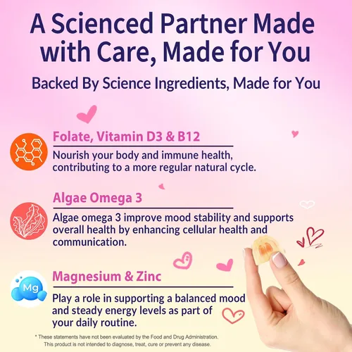 Vista 5 de Suplemento de mio-inositol y D-Chiro inositol para mujeres, proporción 40:1 de inositol con Omega 3, MTHF Folato, vitamina D3, B12, magnesio y zinc