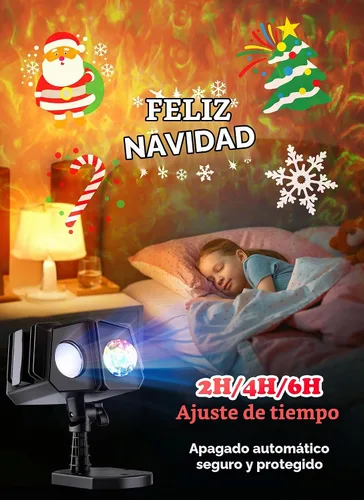 Vista 6 de Proyector de luces de Navidad para exteriores, 26 efectos HD (ondas oceánicas 3D + patrones), impermeables, con temporizador, luces de proyector