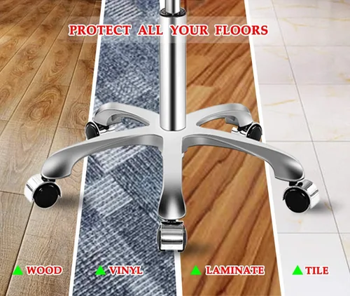 Vista 7 de Ainilaily Taburete con ruedas, cojín grueso resistente para esteticista, silla hidráulica para trabajo, médico, tatuaje, sala de oficina, (negro)