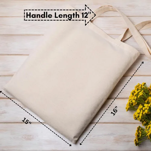 Vista 4 de WHITEWRAP Tote Bag Cloth Bags Foldable Shopping Bag with Sturdy Handles Cotton Tote Bag Lightweight Durable Reusable