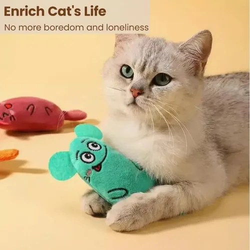 Vista 5 de Whiskers & Nibbles - Ratones interactivos de felpa para gatos y gatitos, juguete duradero para gatos y gatitos, juguete realista para gatos y gatos