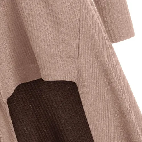Vista 3 de RMXEi - Blusa de moda con capucha para mujer, talla grande, estilo vintage, con capa alta y baja