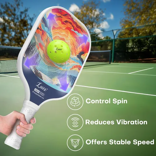 Vista 11 de [Usado] LUZZ Pickleball Paddles, T700 Carbon Fiber Pickleball Paddle Sandblasted Surface with Honeycomb Core Pickle Ball Rackets for Beginners UN