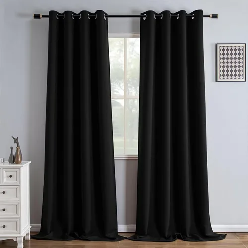 Vista 79 de IGEMAEVE Cortinas opacas de tamaño personalizado para dormitorio, 100 % opacas, 1 panel, aislamiento térmico, cortinas de oscurecimiento