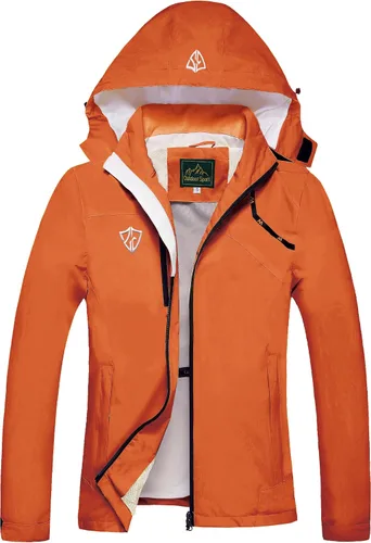 Vista 10 de GIISAM Chaqueta impermeable con capucha para mujer, chaqueta de lluvia ligera y plegable con cremallera completa, chaqueta cortavientos con capucha