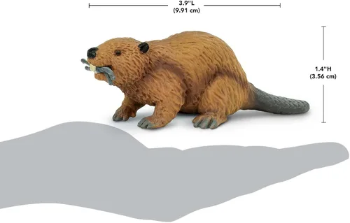 Vista 3 de Safari Ltd. Figura de castor – Figura detallada de plástico de 4 pulgadas – Divertido juguete educativo para niños, niñas y niños a partir de 3 años