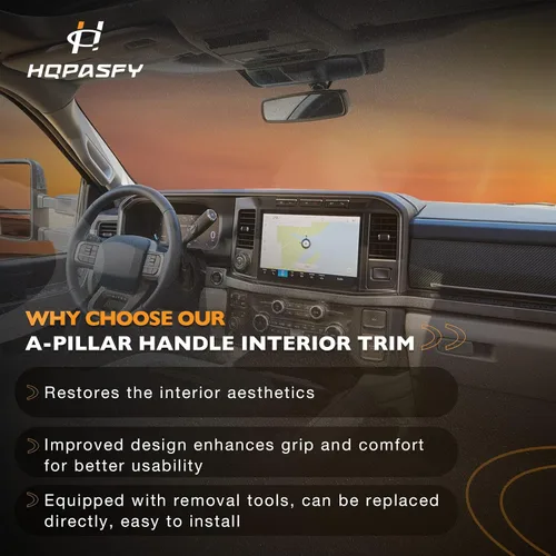 Vista 3 de HQPASFY A Pillar Moldura Interior Manija Lado del Conductor Compatible con Ford F150 2004-2008 Lincoln Mark LT 2006-2008 Reemplazo# 4L3Z1503599AAC