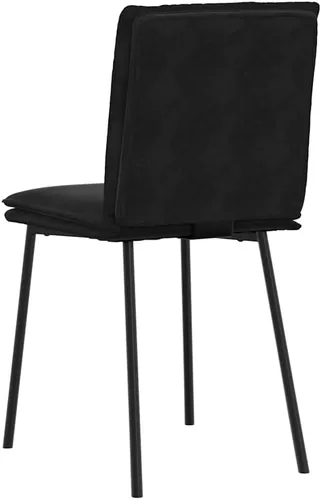 Vista 7 de Modern Black Velvet Dining Chair Set of 4, Compact Rectangular Design for Small Spaces, Sturdy Metal Frame and Plush Seating for Dining Room Kitchen