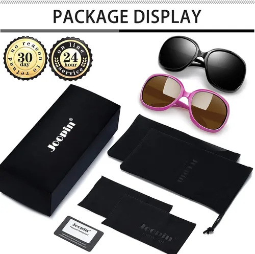 Vista 31 de Joopin Lentes de sol de gran tamaño para mujer, polarizados, grandes, para conducción, protección UV, grandes sombras