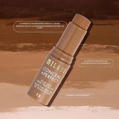Vista 7 de Milani Conceal + Perfect Blur Out Skin Tint Foundation 12-Medium Olive 12 Bronceado Medio - Oliva