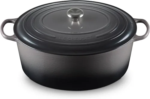 Vista 33 de Le Creuset - Olla holandés redonda con tapa de cocina, hecha de hierro fundido esmaltado, 6.75 cuartos de galón, color alcachofa, colección signature