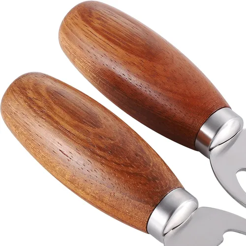Vista 4 de GREATLINK Abrebotellas de cerveza personalizado con mango de madera, bonito abridor de mano de madera para latas de soda, abrebotellas de sidra