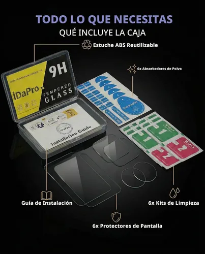 Vista 8 de iDaPro Protector de pantalla + protector de lente para DJI Action 6, 9H