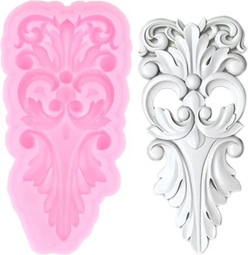 Vista 7 de ZiXiang Molde de silicona de encaje de estilo barroco, para decoración de bordes de pasteles, decoración de cupcakes, pasta de goma de mascar