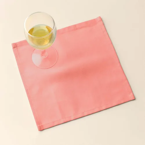 Vista 7 de Encasa XO Juego de 12 servilletas de tela de cóctel Servilletas de mesa de algodón puro Tamaño (9 x 9 pulgadas) Coral Solid Lavable a máquina