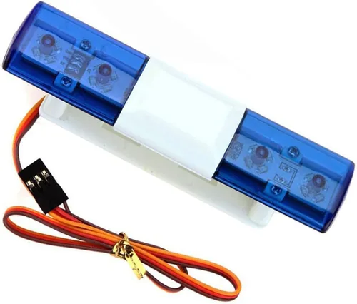 Vista 17 de 2 luces LED ultra brillantes de policía, lámpara estroboscópica de flash giratorio, 5 modos para 1/8 1/10 1/14 RC coche extinción de incendios