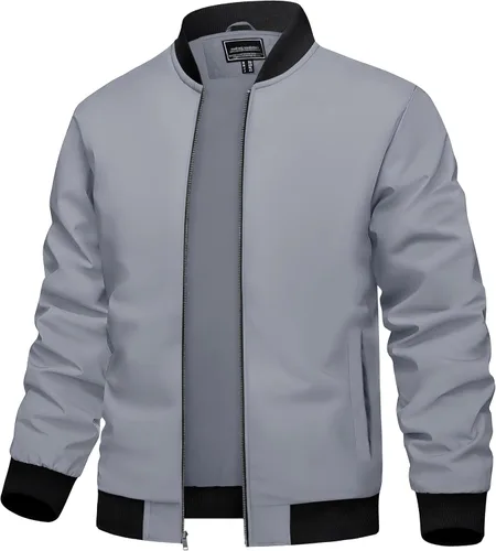 Vista 15 de TACVASEN Chaqueta Ligera para Hombre Chaqueta Bomber de Primavera Otoño Rompevientos Abrigos Casuales Elegantes con Bolsillos