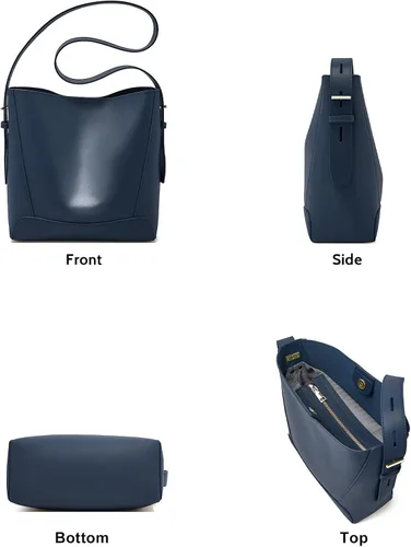Vista 3 de FOXLOVER Minimalism - Bolso de hombro estilo hobo de cuero para mujer, bolso de mano para mujer pequeña