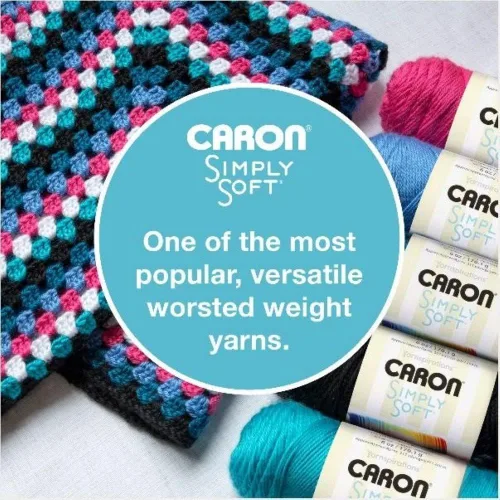 Vista 4 de Caron Simply Soft Party Lana de 3 Onzas, Rojo vivo brillante