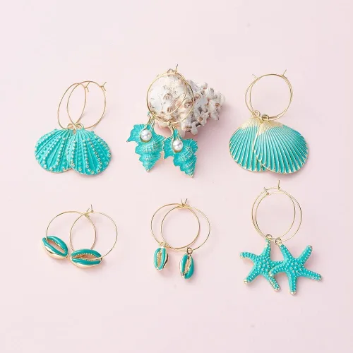 Vista 4 de Kits de fabricación de aretes oceánicos, Acero inoxidable, Sin gemas.