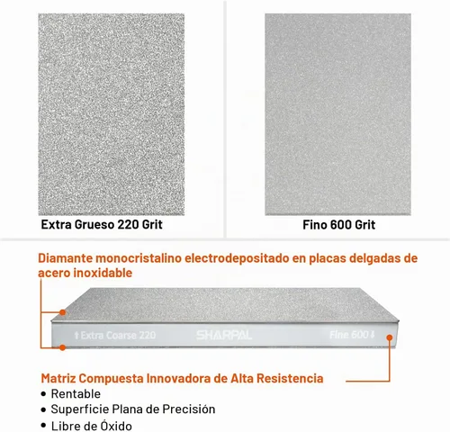 Vista 4 de SHARPAL Piedra de afilar de diamante de grano doble grande 169H de 8 x 3