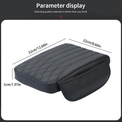 Vista 5 de Funda para reposabrazos de consola de coche mejorada con bolsillo de almacenamiento, cojín de reposabrazos de coche de espuma viscoelástica cómoda