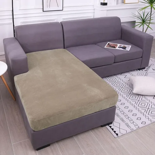 Vista 18 de hyha Fundas de cojín de terciopelo para sofá, fundas de asiento suaves para sofá modular de 3 cojines, lavables, funda mágica para sofá con parte