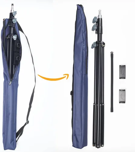 Vista 6 de Soporte de trípode de suelo, trípode alto retráctil de cuello de cisne ajustable de 7.2 pies para iPhone 12 Pro Max, iPhone 11 Pro Max, iPhone Xs