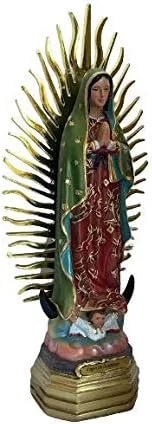 Vista 3 de Misantuario Virgen De Guadalupe - Figura religiosa de poliresina de 8 pulgadas, nueva
