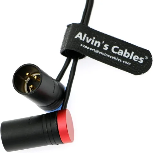 Vista 4 de Alvin's Cables Cable de audio macho TA5F de perfil bajo de 10 pulgadas (9.8 in) a doble LP XLR de 3 pines para Wisycom-MCR54, receptor
