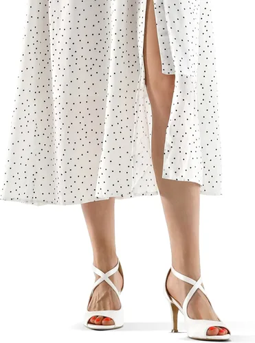 Vista 2 de mysoft Sandalias de tacón con punta abierta para mujer, de tacón alto, con tiras cruzadas, elegantes zapatos de vestir de graduación