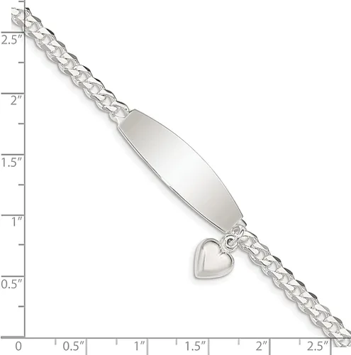 Vista 4 de 925 Sterling Silver Heart Charm Id Bracelet 85 Inch Love Fine Jewelry For Women Gifts For Her
