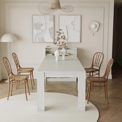 Vista 3 de Mesa de comedor extensible moderna con almacenamiento