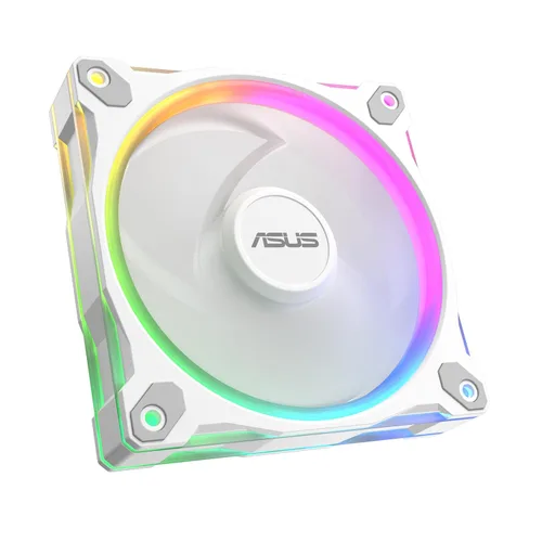 Vista 26 de ASUS Prime MR120 ARGB Fan Negro Paquete Triple, Marco Extra Grueso de 28mm, Silencioso, Enfriamiento de Alto Rendimiento con Control PWM, 20 LEDs
