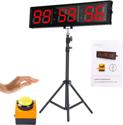 Vista 8 de Temporizador de fitness con botón cronómetro, adecuado para la escuela/exámenes/ejercicio en casa/gimnasio/gimnasio SMAHEAT temporizador electrónico