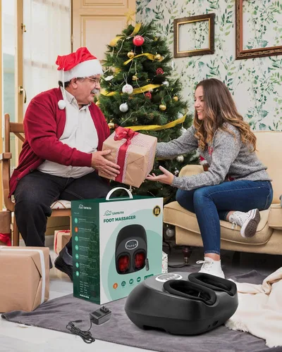 Vista 7 de Snailax - Máquina masajeadora de pies Shiatsu con calor relajante, amasado profundo, compresión de aire, mejora la circulación sanguínea