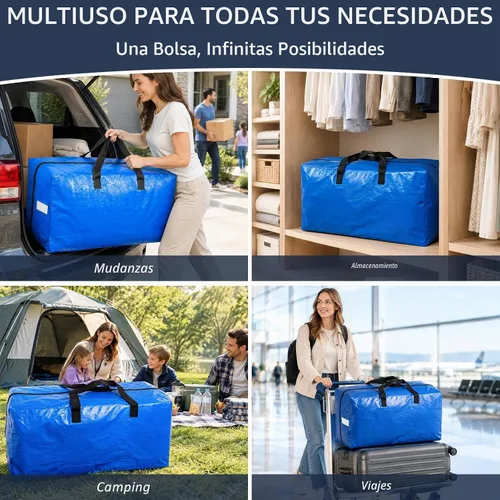 Vista 2 de Paquete de 4 bolsas de mudanza extra grandes con asas reforzadas para Paquete de 4