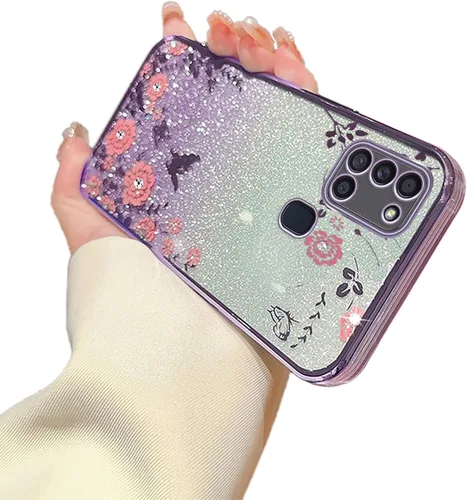 Vista 43 de Funda para Samsung Galaxy S8, Samsung S8 para mujer, cambio gradual con purpurina, cristal suave, TPU mariposa, floral, corazón, transparente, funda