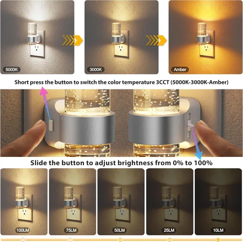 Vista 38 de JandCase Motion Sensor Night Light, Bubble Night Lights Plug into Wall
