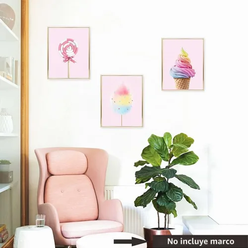 Vista 7 de Póster de arte de pared de caramelo, impresiones artísticas de helado Rosa