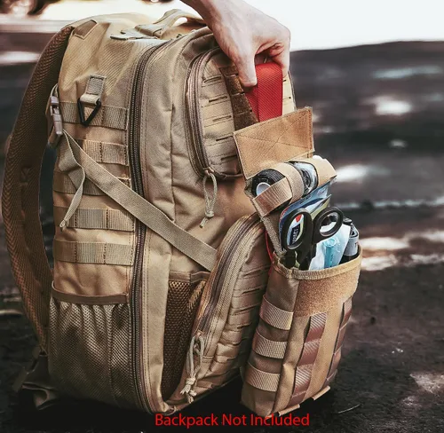 Vista 2 de Lightning X - Kit de primeros auxilios táctico IFAK MOLLE con tecnología Red Tab LXPB70-SKK - Bronceado