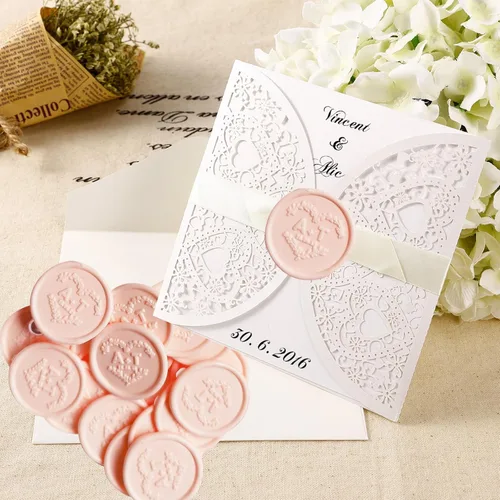Vista 4 de Adhesivos de sello de cera personalizados, calcomanía autoadhesiva de sellado de sobre, decoración para regalo de Navidad, invitación de boda