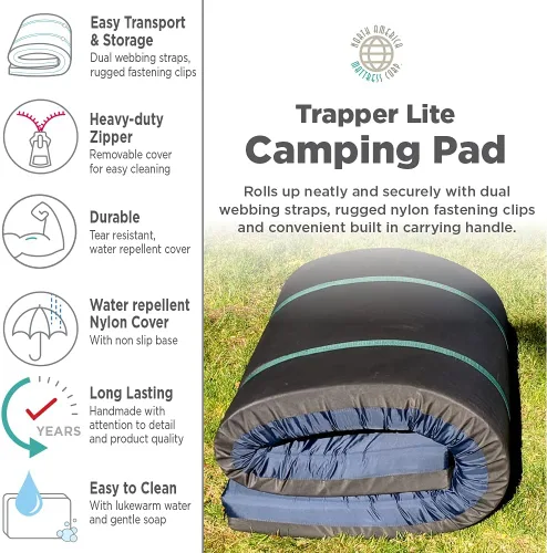 Vista 4 de North American Mattress Trapper Lite Bed 4" Sports Camping Foam Sleep Pad con funda de nailon