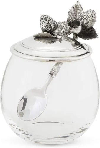 Vista 10 de Vagabond House Tarro de cristal de abeja de peltre con cuchara de 5 pulgadas de alto, 12 onzas