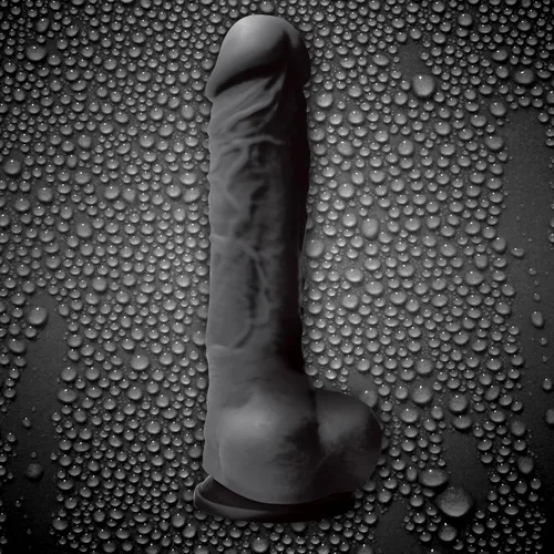 Vista 3 de Colours Pleasures - Consolador de silicona para dong, negro, 8 pulgadas
