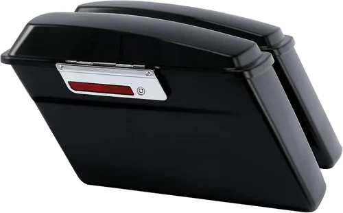 Vista 4 de XFMT Alforjas duras negras mate para baúl con soportes de conversión negros para Harley Softail Heritage Classic Deluxe 1984-2017