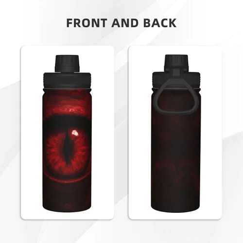 Vista 3 de Scarlet Eye Printed Insulated Water Bottle, 18oz Stainless Steel Funny Travel Mug, Leakproof Hot & Cold for Sports, Gym, Hiking