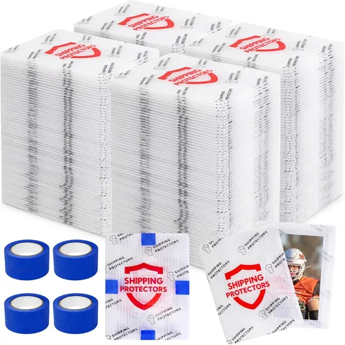 Vista 9 de Paquete de 1000 protectores de envío de tarjetas intercambiables de 3.5 x 4.5 pulgadas con 8 rollos de cinta, hoja corrugada resistente para envío