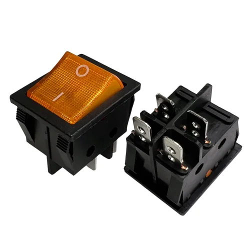 Vista 13 de Interruptor basculante DPST On-Off Unilluminated Negro 4 Pin 1.220x0.984 in Rectangular Snap-in Interruptor de alimentación de palanca