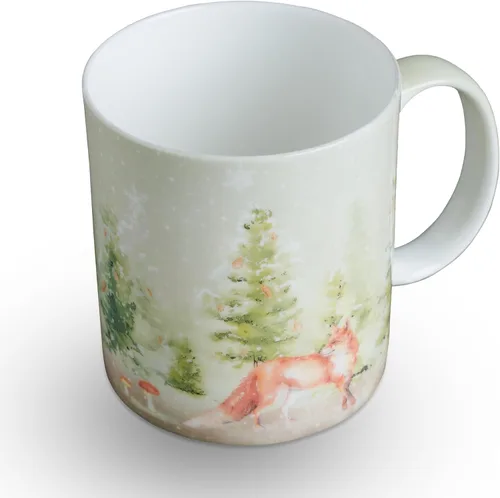 Vista 13 de Maison d' Hermine Taza de café con asas, tazas de porcelana fina de hueso, paquete de una taza de té para bebidas calientes, capuchino, latte
